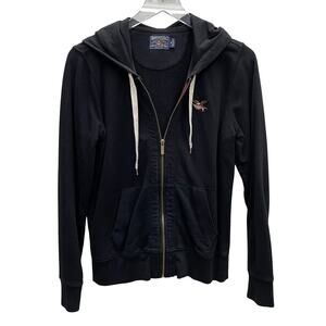 American Living All Cotton Black Zip Up Hoodie Sweatshirt Size Medium